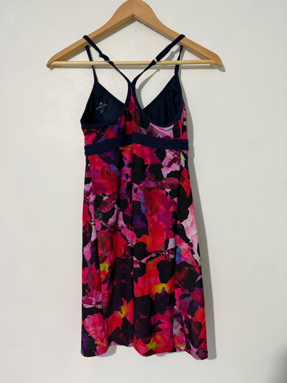 Athleta Pink & Navy Floral Athletic dress tennis casual - Picture 6 of 9
